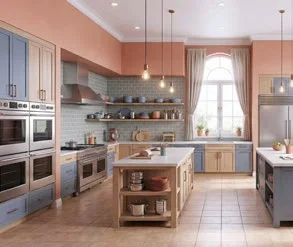 Commercial kitchen rendering