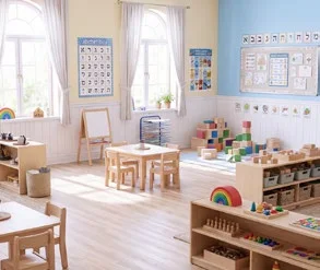Pre-school classroom rendering